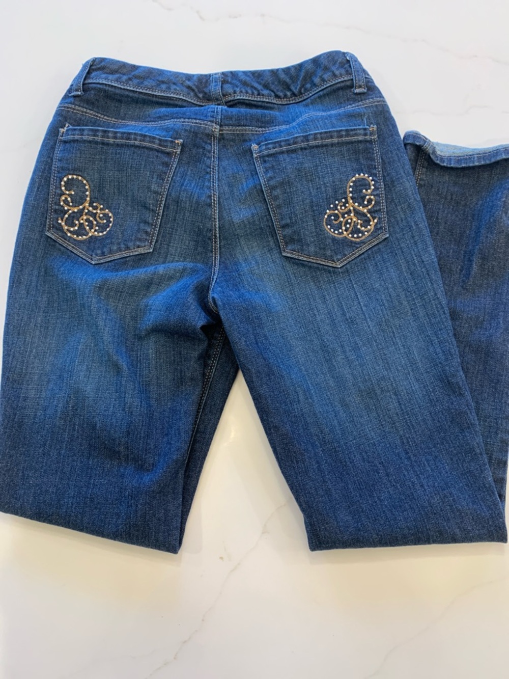 Tommy Hilfiger Spirit Midrise Skinny LegJeans with Rhinestone Pocket Swirls 4